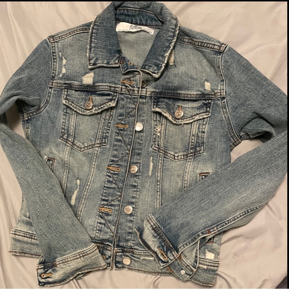 Distressed Denim Jean Jacket - Picture 10 of 13